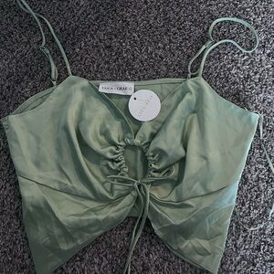 Green Satin Women's Top Luca & Grae